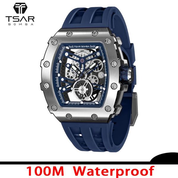 wristwatches tsar bomba automatic mens watch skeleton design tmi nh05 movement mechanical waterproof fashion sport wristwatch, Slivery;brown
wristwatches tsar bomba automatic mens watch skeleton design tmi nh05 movement mechanical waterproof fashion sport wristwatch, Slivery;brown