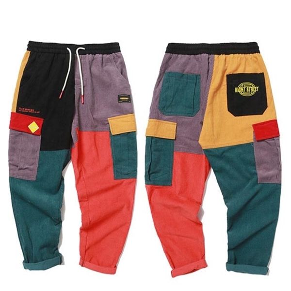 pants vintage hip color block patchwork corduroy cargo harem pant streetwear harajuku jogger sweatpant cotton trousers 2019 c0222, Black
pants vintage hip color block patchwork corduroy cargo harem pant streetwear harajuku jogger sweatpant cotton trousers 2019 c0222, Black