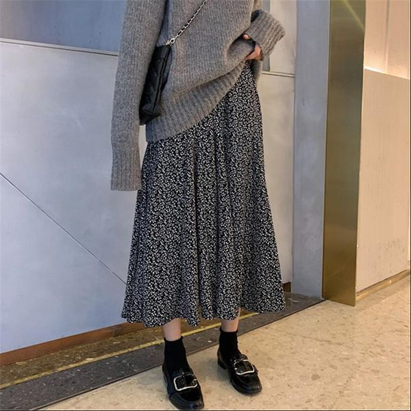 women elegant floral print pleated skirt elastic high waist long skirt female autumn ladies midi skirt saia, Black
women elegant floral print pleated skirt elastic high waist long skirt female autumn ladies midi skirt saia, Black