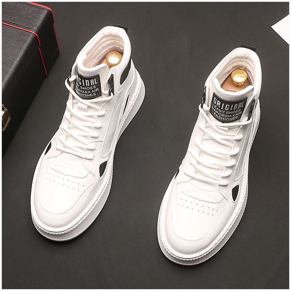 fashion design men business wedding casual shoes high round toe vulcanized platform sneakers european quality non-slip travel walking boots, Black 
fashion design men business wedding casual shoes high round toe vulcanized platform sneakers european quality non-slip travel walking boots, Black