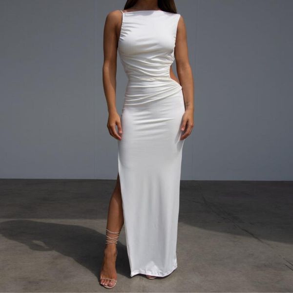 kgfigu 2021 new arrival sleeveless lacing up white solid color side slit elegant birthday dress for women, Black;gray
kgfigu 2021 new arrival sleeveless lacing up white solid color side slit elegant birthday dress for women, Black;gray
