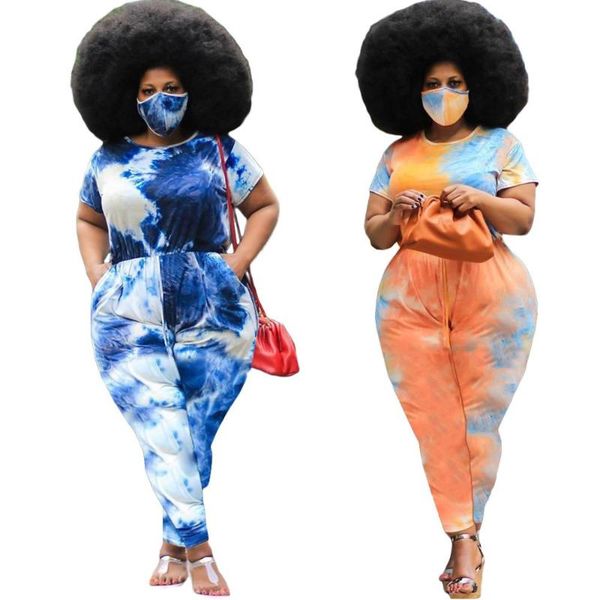 women's jumpsuits & rompers plus size women tie-dye printed casual fashion o-neck short sleeves girdling 2021 summer home wear, Black;white
women's jumpsuits & rompers plus size women tie-dye printed casual fashion o-neck short sleeves girdling 2021 summer home wear, Black;white