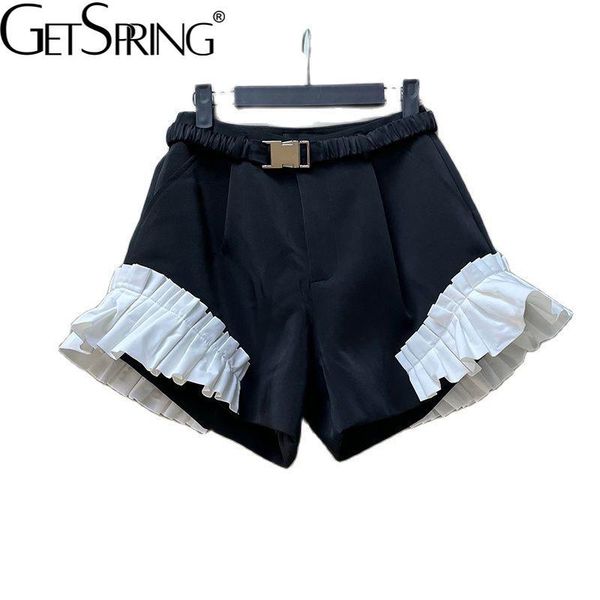 women's shorts getspring women fashion wide leg patchwork womens short summer high waist leisure mini 2021 arrival, White;black
women's shorts getspring women fashion wide leg patchwork womens short summer high waist leisure mini 2021 arrival, White;black