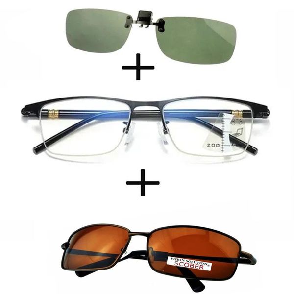 sunglasses 3pcs progressive far and near business reading glasses for men women + polarized rectangular clip, White;black
sunglasses 3pcs progressive far and near business reading glasses for men women + polarized rectangular clip, White;black