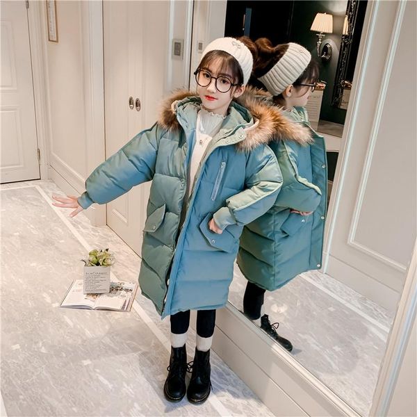 down coat 2021 winter kids girls wadded jacket thickened children simple casual mid-length large fur collar outerwear, Blue;gray
down coat 2021 winter kids girls wadded jacket thickened children simple casual mid-length large fur collar outerwear, Blue;gray