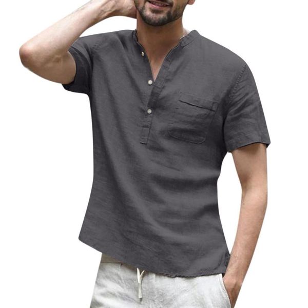 men's casual shirts blouse short sleeve men slim fit mandarin collar summer beach shirt handsome, White;black
men's casual shirts blouse short sleeve men slim fit mandarin collar summer beach shirt handsome, White;black