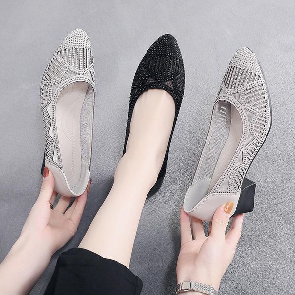 spring and summer thick heel inlaid with diamond mesh sandals women's mother's shoes baotou hollow middle aged women's sandal, Black
spring and summer thick heel inlaid with diamond mesh sandals women's mother's shoes baotou hollow middle aged women's sandal, Black