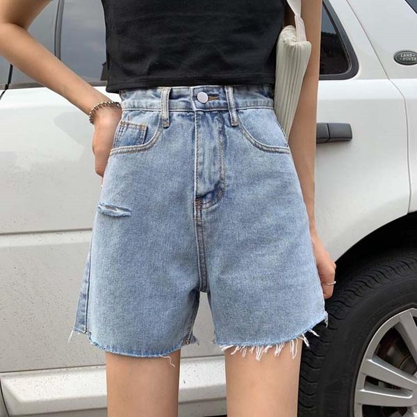 women's shorts sml preppy style high waist denim jeans for women 2021 summer ladies pocket ripped womens (f6639), White;black
women's shorts sml preppy style high waist denim jeans for women 2021 summer ladies pocket ripped womens (f6639), White;black
