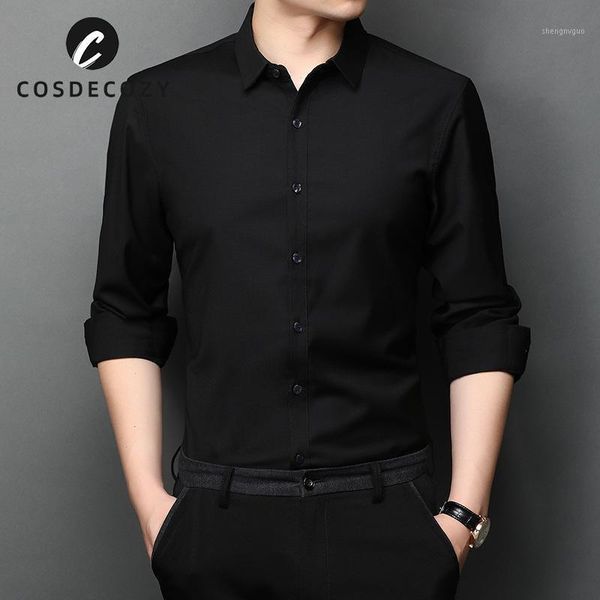 cosdecozy 2021 spring summer fashion men's work shirts office single breasted button turn down collar solid business dress, White;black
cosdecozy 2021 spring summer fashion men's work shirts office single breasted button turn down collar solid business dress, White;black