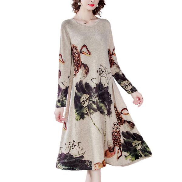 2021 autumn winter cashmere sweater women's mid-length sweater loose printed dress bottoming shirt large size knitted dress 12b, Black;gray
2021 autumn winter cashmere sweater women's mid-length sweater loose printed dress bottoming shirt large size knitted dress 12b, Black;gray