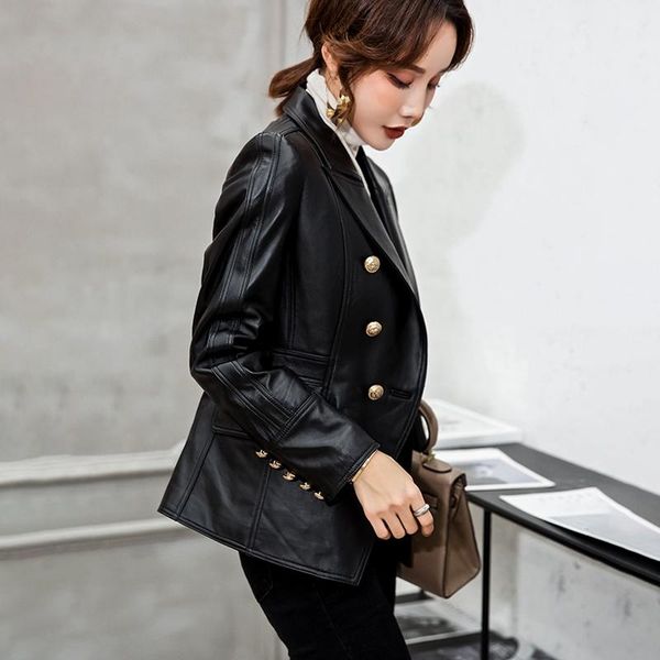 women's leather & faux 100% genuine jacket women 2021 autumn spring natural sheepskin coat female short real motorcycle l175, Black
women's leather & faux 100% genuine jacket women 2021 autumn spring natural sheepskin coat female short real motorcycle l175, Black
