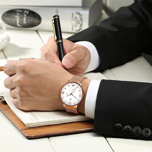 wristwatches luxury quartz watch for men fashion rose gold stainless steel dial band analog male casual business bracele, Slivery;brown
wristwatches luxury quartz watch for men fashion rose gold stainless steel dial band analog male casual business bracele, Slivery;brown