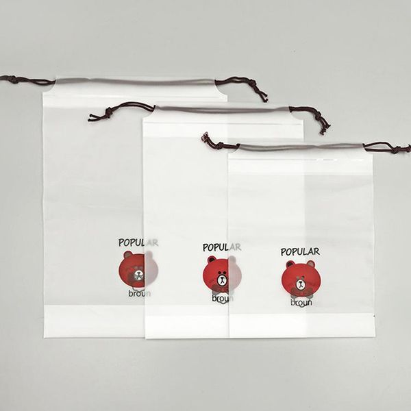 storage bags 3pc frosted pe rope drawstring bag cartoon bear travel shoe facecloth plastic organizer packaging
storage bags 3pc frosted pe rope drawstring bag cartoon bear travel shoe facecloth plastic organizer packaging