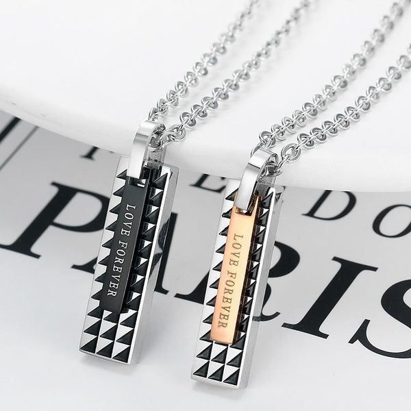 pendant necklaces loveforever couple necklace black rose gold color friends family lovers jewelry gift, Silver
pendant necklaces loveforever couple necklace black rose gold color friends family lovers jewelry gift, Silver