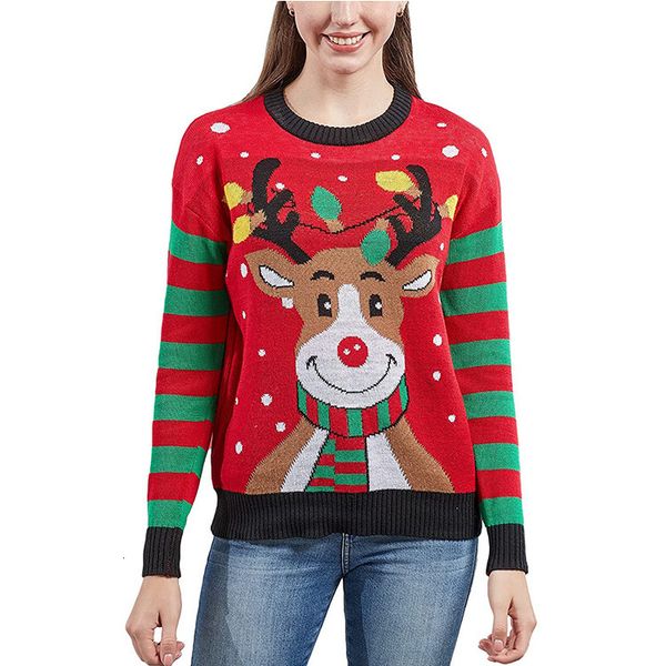 women's christmas ugly sweater women's elk snow tree pattern lovely knitted pullover holiday, White;black
women's christmas ugly sweater women's elk snow tree pattern lovely knitted pullover holiday, White;black