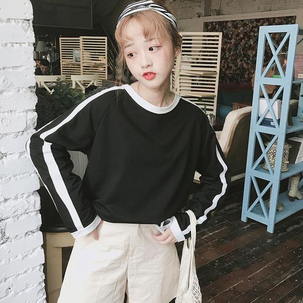 women's hoodies & sweatshirts spring style stripes korean-style students loose bf hoodie women long sleeve, Black
women's hoodies & sweatshirts spring style stripes korean-style students loose bf hoodie women long sleeve, Black