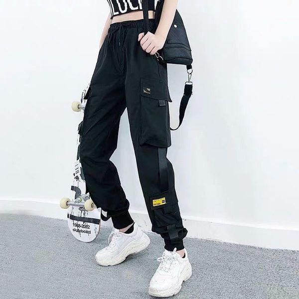women's pants & capris fall big pockets cargo women elastic waist haren baggy tactical trousers hip hop joggers loose streetwear, Black;white
women's pants & capris fall big pockets cargo women elastic waist haren baggy tactical trousers hip hop joggers loose streetwear, Black;white