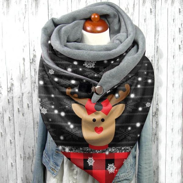 scarves 40# double-layer buckle scarf elk prints autumn winter warm soft comfortable button wrap, Blue;gray
scarves 40# double-layer buckle scarf elk prints autumn winter warm soft comfortable button wrap, Blue;gray