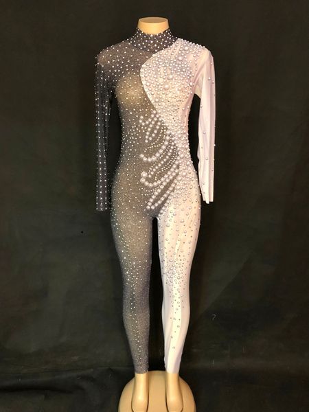women net yarn black white jumpsuit sparkling crystals nightclub birthday party stage wear for dancer singer dance costumes, Black;red
women net yarn black white jumpsuit sparkling crystals nightclub birthday party stage wear for dancer singer dance costumes, Black;red