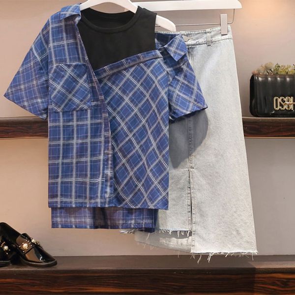women's suit outside sholder pliad t shirt and waistband a denim line skirt summer 2 piece set 2021 harmonisation clothing ql9f, Black;gray
women's suit outside sholder pliad t shirt and waistband a denim line skirt summer 2 piece set 2021 harmonisation clothing ql9f, Black;gray