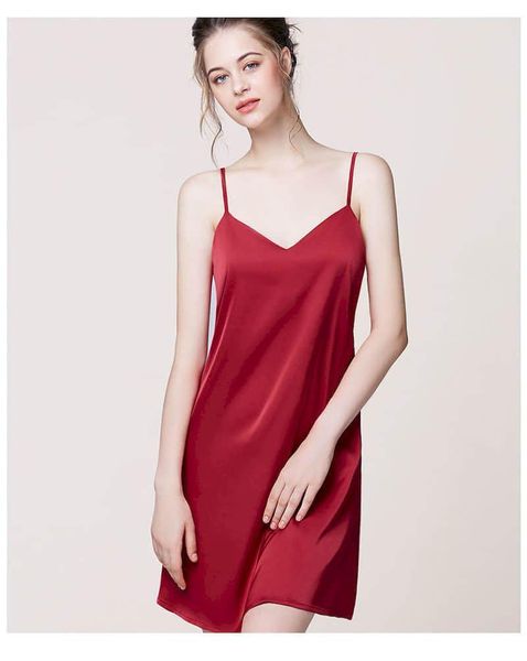 women's sleepwear silk pajamas for women dress autumn ice bottoming suspender extreme temptation summer dresses, Black;red
women's sleepwear silk pajamas for women dress autumn ice bottoming suspender extreme temptation summer dresses, Black;red