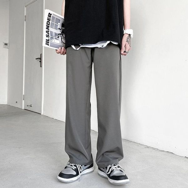 men's pants summer thin ice silk fashion casual men streetwear korean loose hip-hop straight wide-leg mens trousers, Black
men's pants summer thin ice silk fashion casual men streetwear korean loose hip-hop straight wide-leg mens trousers, Black