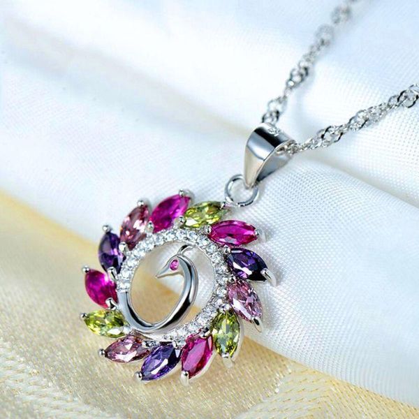 pendant necklaces colorful peacock necklace 925 sterling silver chain women gir ljewellery f3md
pendant necklaces colorful peacock necklace 925 sterling silver chain women gir ljewellery f3md