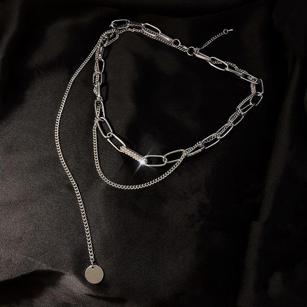 pendant necklaces fashion metal multilayer women gothic black gold tone jewelry design simple tassel clavicle chain prom accessories, Silver
pendant necklaces fashion metal multilayer women gothic black gold tone jewelry design simple tassel clavicle chain prom accessories, Silver
