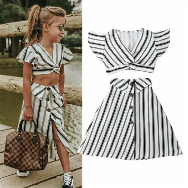summer 2pcs toddler kids girls crop shirt skirt outfit clothes stripe skirts sundress for 3 8y girlss fashion clothing, White
summer 2pcs toddler kids girls crop shirt skirt outfit clothes stripe skirts sundress for 3 8y girlss fashion clothing, White