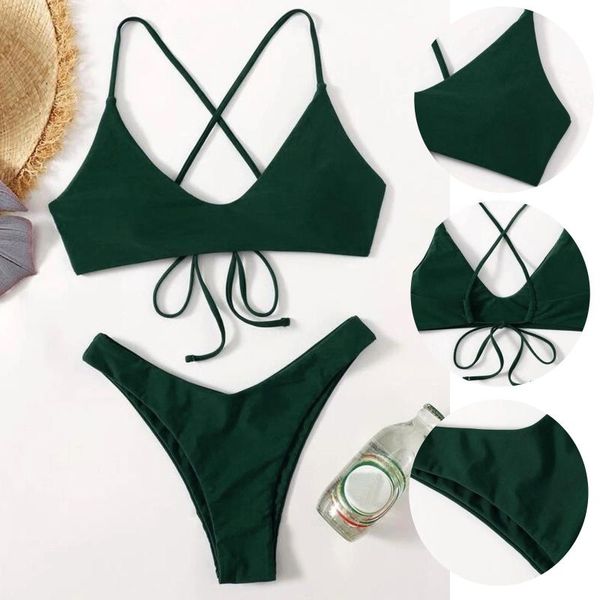 women's swimwear v-bar bikini 2021 female ribbed swimsuit women thong bandage two-pieces set push up bathing suit beachwear, White;black
women's swimwear v-bar bikini 2021 female ribbed swimsuit women thong bandage two-pieces set push up bathing suit beachwear, White;black
