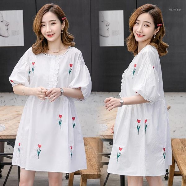 maternity dresses 9527# clothes summer short sleeve easy matching loose stylish embroidery dress for pregnant women mom dress1, White
maternity dresses 9527# clothes summer short sleeve easy matching loose stylish embroidery dress for pregnant women mom dress1, White
