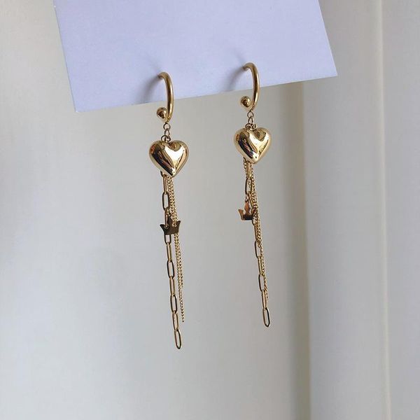 dangle & chandelier love tassel drop earrings gift for women stainless steel earring heart shape plated gold earings trendy long earing jewe, Silver
dangle & chandelier love tassel drop earrings gift for women stainless steel earring heart shape plated gold earings trendy long earing jewe, Silver