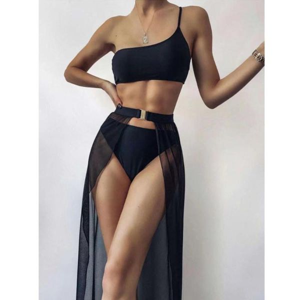 women's swimwear 2021 three pieces bikini set women swimsuit and beach cover up skirt female bathing suits beachwear swimming suit, White;black
women's swimwear 2021 three pieces bikini set women swimsuit and beach cover up skirt female bathing suits beachwear swimming suit, White;black