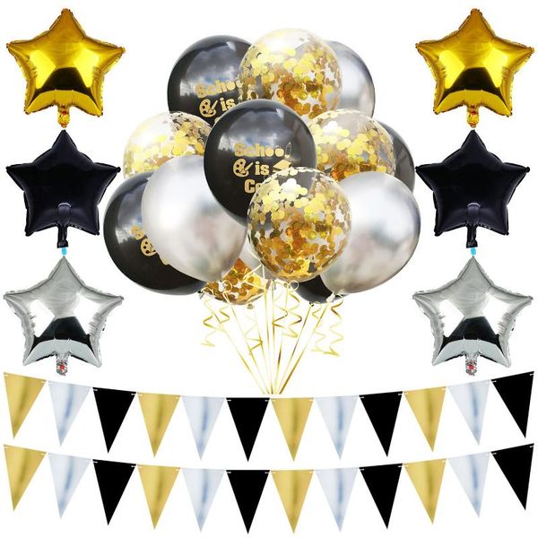 15 pack 12 inch gold metallic kids party balloons with 6 star balloons 2 set banner black gold confetti five-star latex
15 pack 12 inch gold metallic kids party balloons with 6 star balloons 2 set banner black gold confetti five-star latex