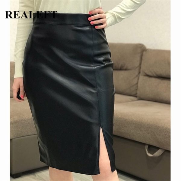 realeft women stylish pu leather wrap midi skirts autumn winter front side split high waist sheath pencil 211119, Black
realeft women stylish pu leather wrap midi skirts autumn winter front side split high waist sheath pencil 211119, Black