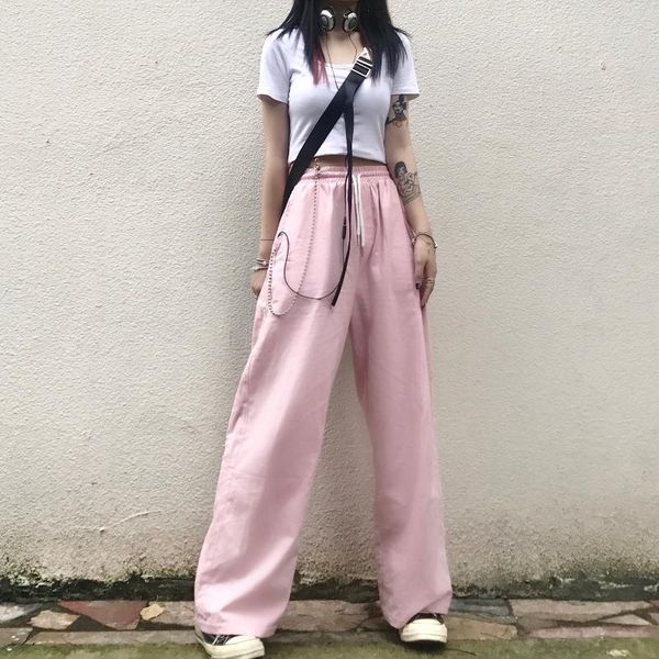 women's pants & capris 2021 casual harajuku style loose high waist pink straight oversize wide leg trousers sweatpants, Black;white
women's pants & capris 2021 casual harajuku style loose high waist pink straight oversize wide leg trousers sweatpants, Black;white