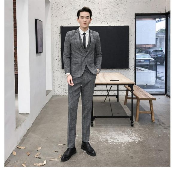 men's suits & blazers 2021 groom wedding dress plaid formal set men fashion casual business slim suit three-piece(jacket + vest pants), White;black
men's suits & blazers 2021 groom wedding dress plaid formal set men fashion casual business slim suit three-piece(jacket + vest pants), White;black
