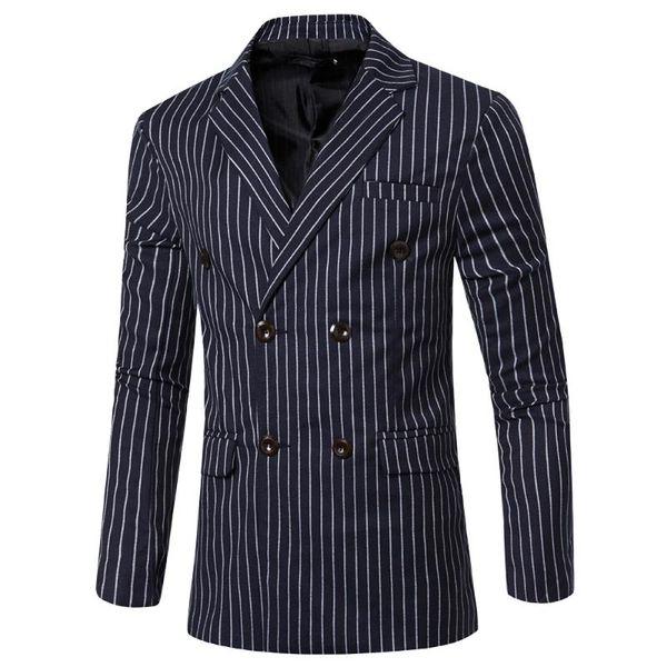 men's suits & blazers nice men double-breasted stripes suit jackets classic party clothes slim formal occasions business casual coat, White;black
men's suits & blazers nice men double-breasted stripes suit jackets classic party clothes slim formal occasions business casual coat, White;black