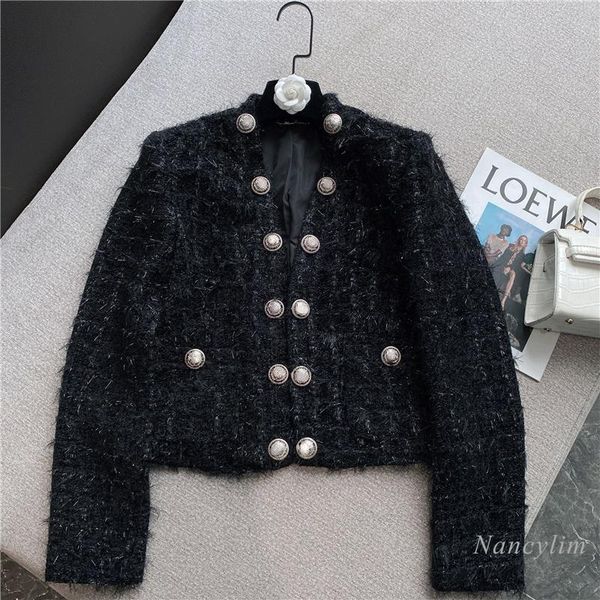 women's jackets lady chic coat 2021 autumn western style all-matching furry tassel double row silver buttons woolen womens, Black;brown
women's jackets lady chic coat 2021 autumn western style all-matching furry tassel double row silver buttons woolen womens, Black;brown