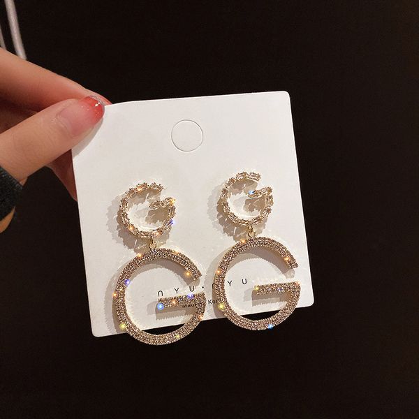 luxury brand long chain letter g hanging earrings for women crystal big dangle earring wedding jewelry statement, Silver
luxury brand long chain letter g hanging earrings for women crystal big dangle earring wedding jewelry statement, Silver