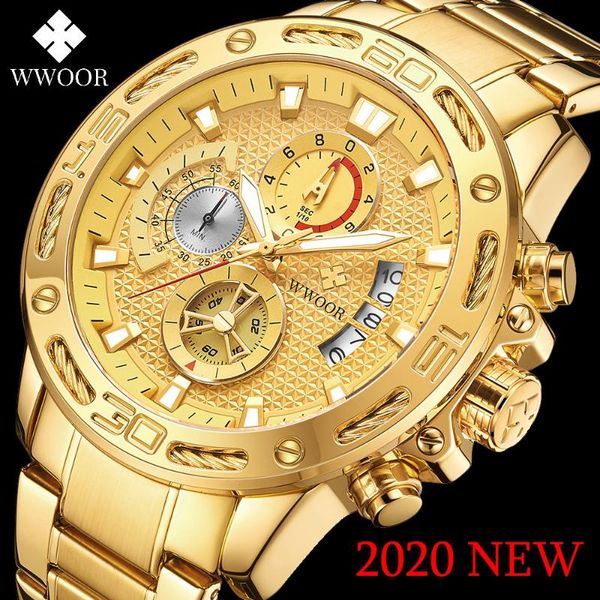 wwoor 2021 new men watches gold stainless steel quartz watch men waterproof sport chronograph relogio masculino, Slivery;brown
wwoor 2021 new men watches gold stainless steel quartz watch men waterproof sport chronograph relogio masculino, Slivery;brown