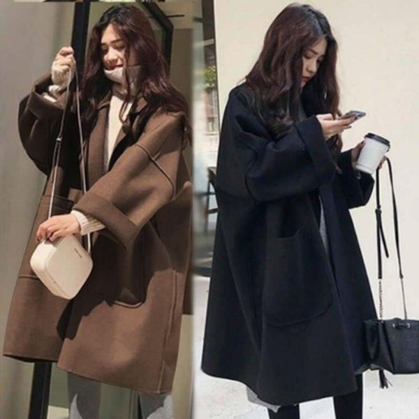 women's wool & blends 2021 winter womens plus size long sleeve loose casual knitted cardigan pockets outwear solid color korean version, Black
women's wool & blends 2021 winter womens plus size long sleeve loose casual knitted cardigan pockets outwear solid color korean version, Black