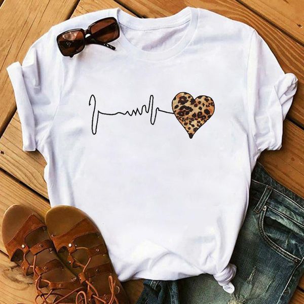 women's t-shirt graphic tees female tumblr t shirt shirts women leopard heartbeat short sleeve print ladies womens, White
women's t-shirt graphic tees female tumblr t shirt shirts women leopard heartbeat short sleeve print ladies womens, White