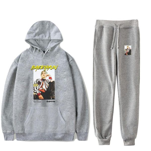 two piece dress boy pullover printing superm trend men's hoodies sweatshirt + pants sets of ladies gray casual warm sportswear suit, White
two piece dress boy pullover printing superm trend men's hoodies sweatshirt + pants sets of ladies gray casual warm sportswear suit, White