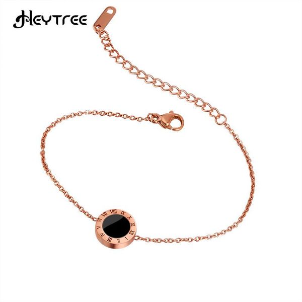 link, chain heytree double sided roman numeral women's bracelest for women luxury stainless steel bracelets on hand fashion female jewe, Black
link, chain heytree double sided roman numeral women's bracelest for women luxury stainless steel bracelets on hand fashion female jewe, Black