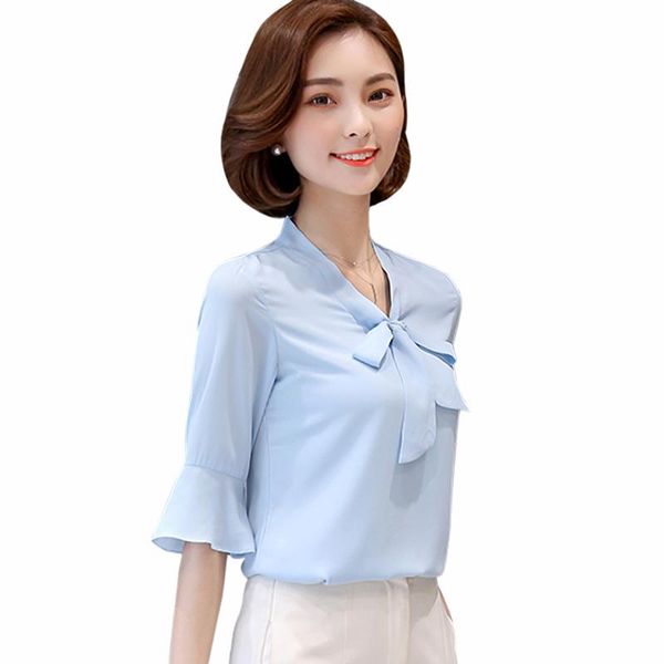 women's blouses & shirts 2021 summer elegant chiffon women fashion casual bow v-neck red loose butterfly sleeve, White
women's blouses & shirts 2021 summer elegant chiffon women fashion casual bow v-neck red loose butterfly sleeve, White