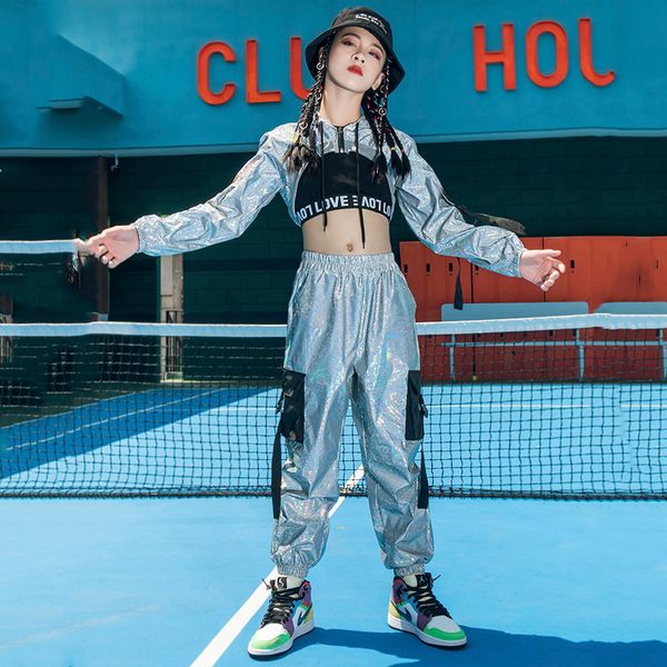 reflective hip hop clothing for girls silver stage costumes hooded loose jazz show dancewear child modern rave wear vdb2708, Black;red
reflective hip hop clothing for girls silver stage costumes hooded loose jazz show dancewear child modern rave wear vdb2708, Black;red