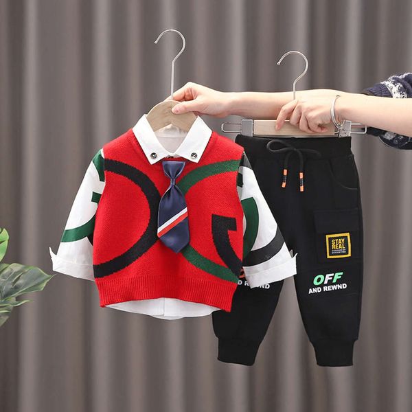 spring 2021 new wear boys' and autumn suit children's sweater vt korean version 3-piece baby's fashionable cloth, White
spring 2021 new wear boys' and autumn suit children's sweater vt korean version 3-piece baby's fashionable cloth, White