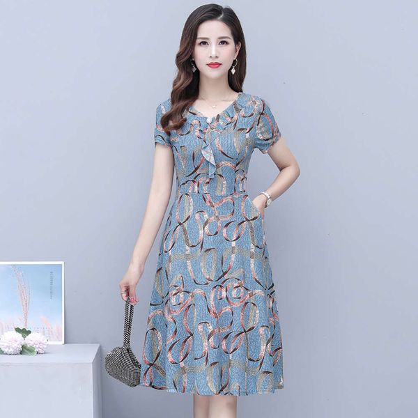mother summer dress 40-50 middle-aged female young foreign style large size and old chiffon skirt, Black;gray
mother summer dress 40-50 middle-aged female young foreign style large size and old chiffon skirt, Black;gray