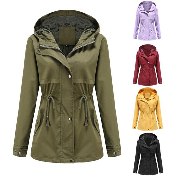 women's trench coats 2021 casual women long coat pocket zipper hooded slim female outwear fashion windbreaker jacket, Tan;black
women's trench coats 2021 casual women long coat pocket zipper hooded slim female outwear fashion windbreaker jacket, Tan;black